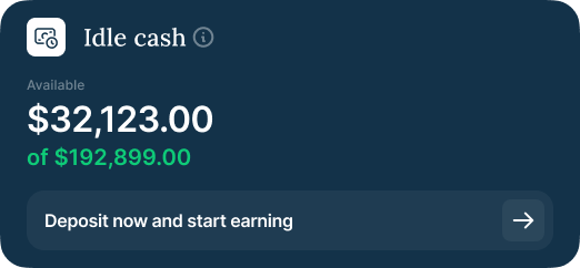 screen 'Idle cash'